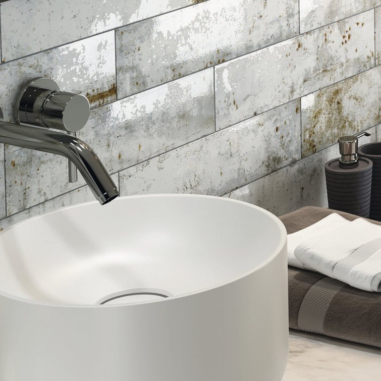 Serenite 4" x 16" Glazed Blue Porcelain Subway Wall Tile