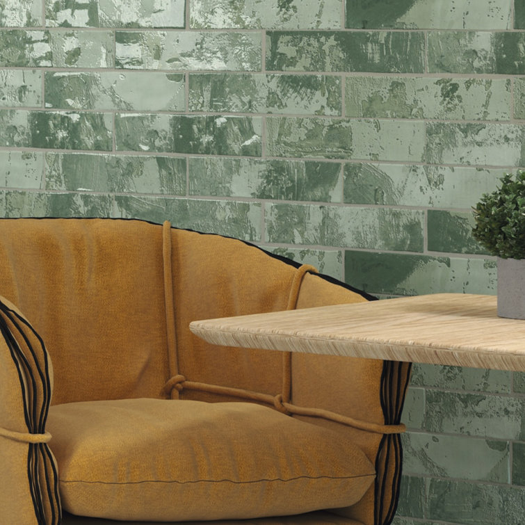 Splash Viridian Green 3" x 12" Glossy Ceramic Subway Tile