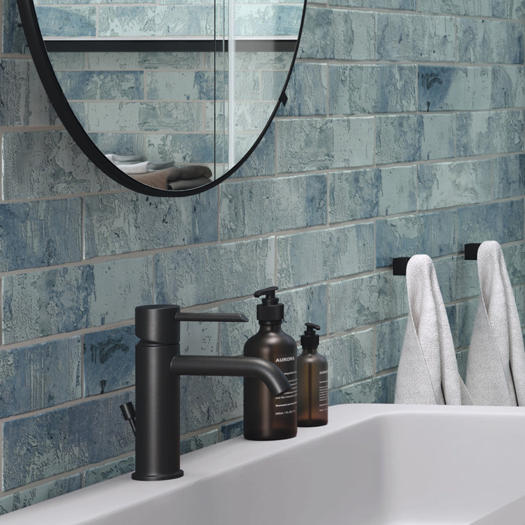 Splash Mermaid Blue Glossy Ceramic Subway Wall Tile