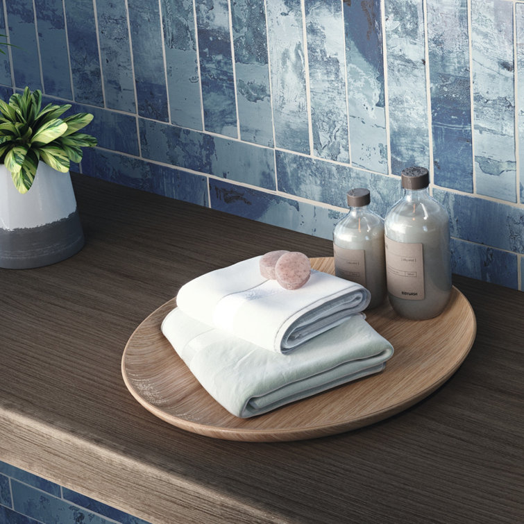 Splash Neptune Blue 3" x 12" Glazed Ceramic Subway Tile