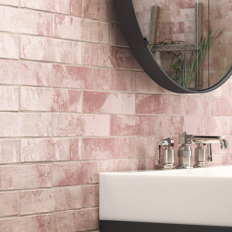 Splash Rose Pink Glossy Ceramic Subway Wall Tile