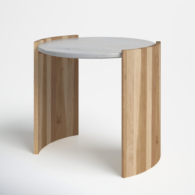 Loreto Marble Top Oak End Table
