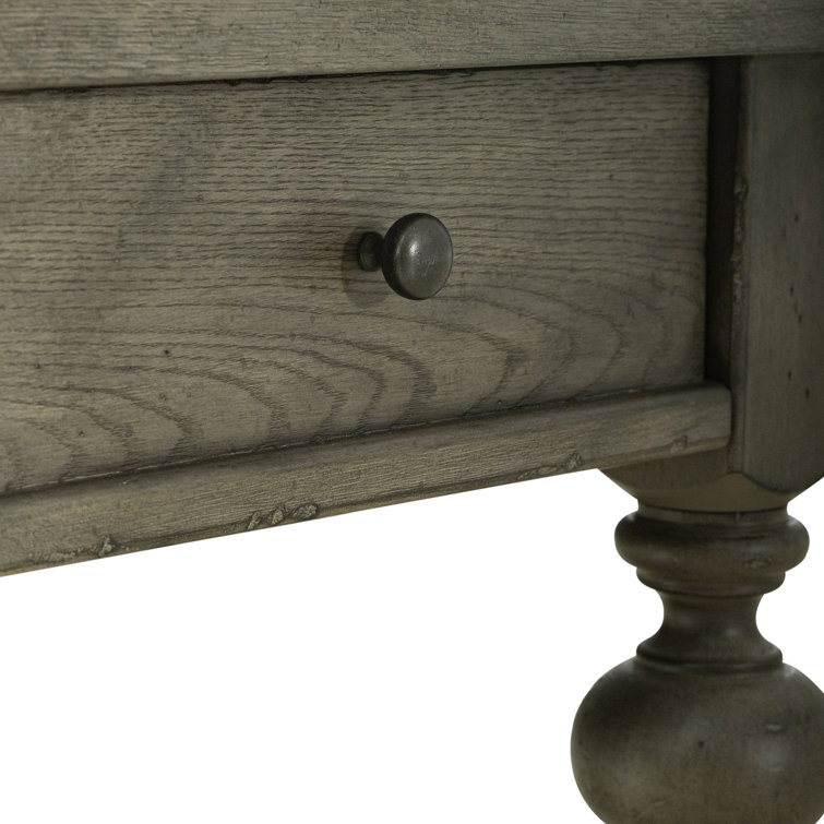 Traditional Dusty Taupe Wood End Table with Storage