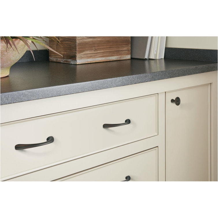 Matte Black Round Modern Cabinet Knob with Mounting Hardware
