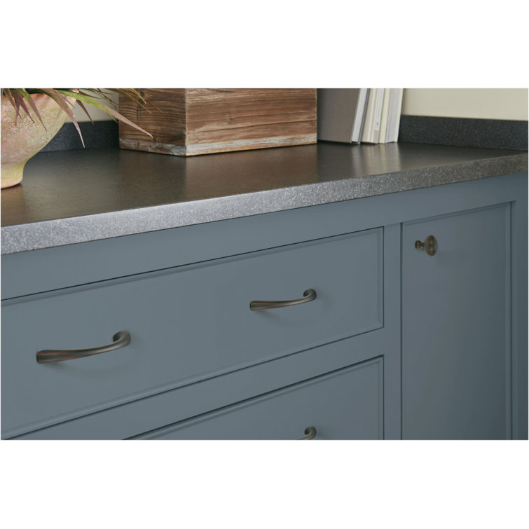 Matte Black Round Modern Cabinet Knob with Mounting Hardware