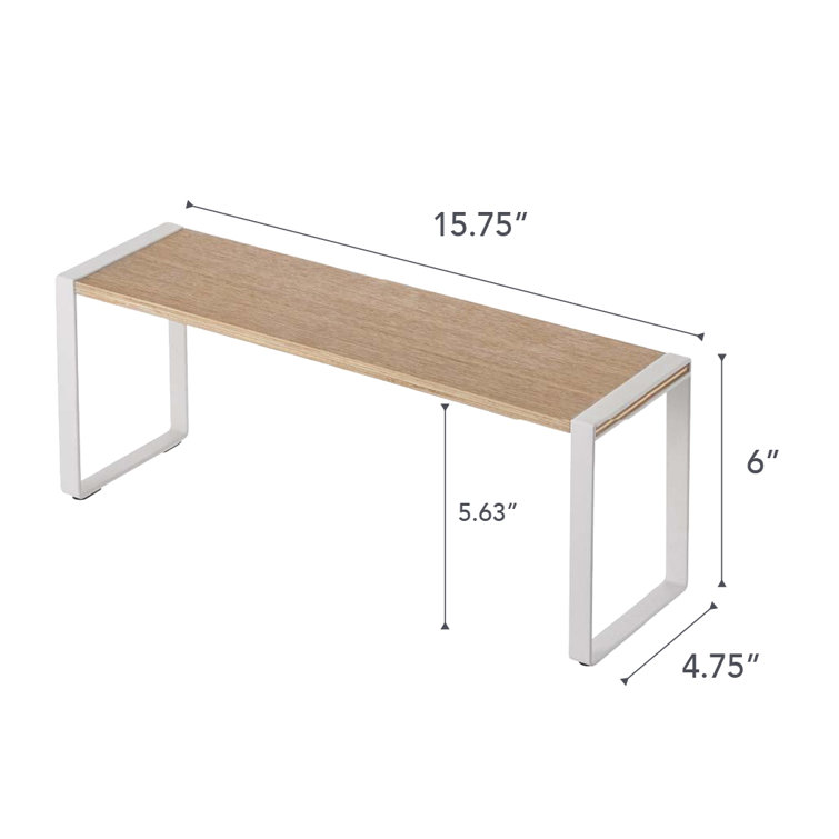 White Steel and Wood Countertop Spice Rack Organizer