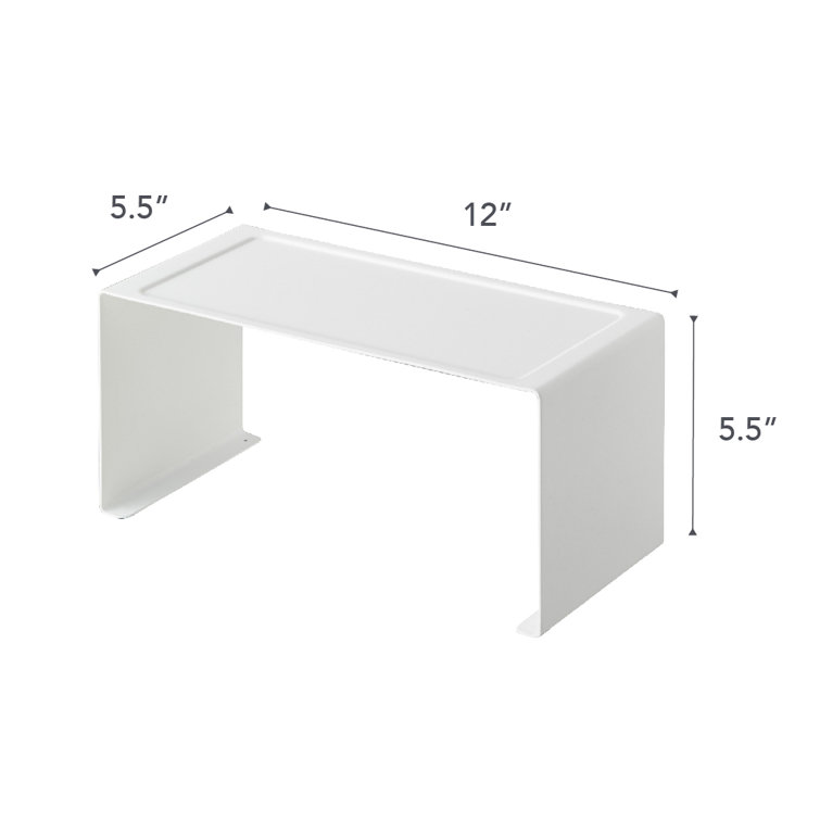 Elegant White Steel Stackable Kitchen Organizer Rack, 5.5" x 12"