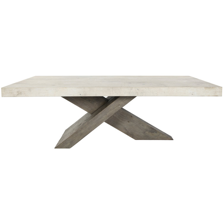 Albion 54'' Gray and Cream Transitional Rectangular Coffee Table