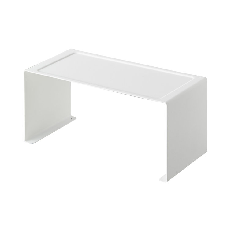 Elegant White Steel Stackable Kitchen Organizer Rack, 5.5" x 12"