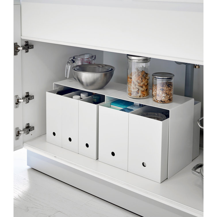 White Steel Under Cabinet Storage Organizer Set