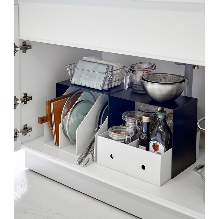 Black Steel Under Cabinet Storage Organizer Set