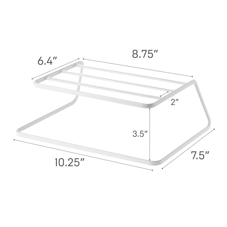 White Steel Kitchen Cabinet Dish Riser Organizer