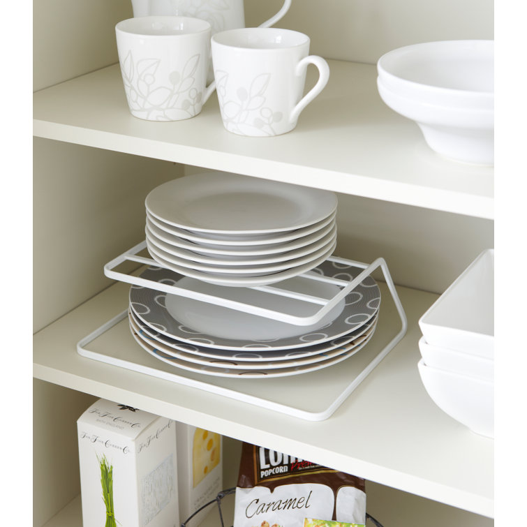 White Steel Kitchen Cabinet Dish Riser Organizer