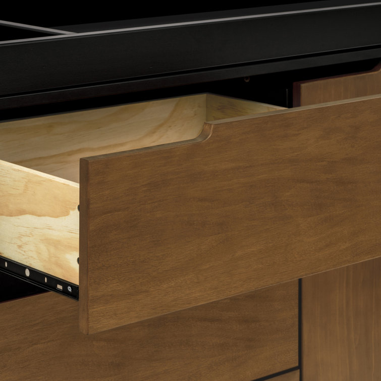 Hudson Black and Natural Walnut 3-Drawer Changing Table Dresser
