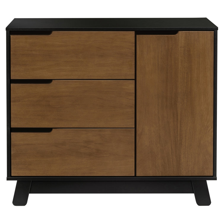 Hudson Black and Natural Walnut 3-Drawer Changing Table Dresser