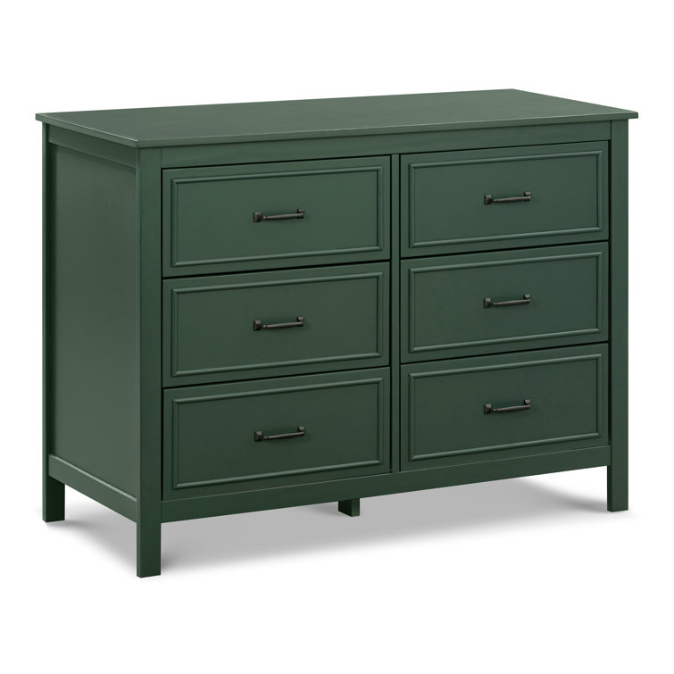 Forest Green Double Nursery Dresser with Six Drawers