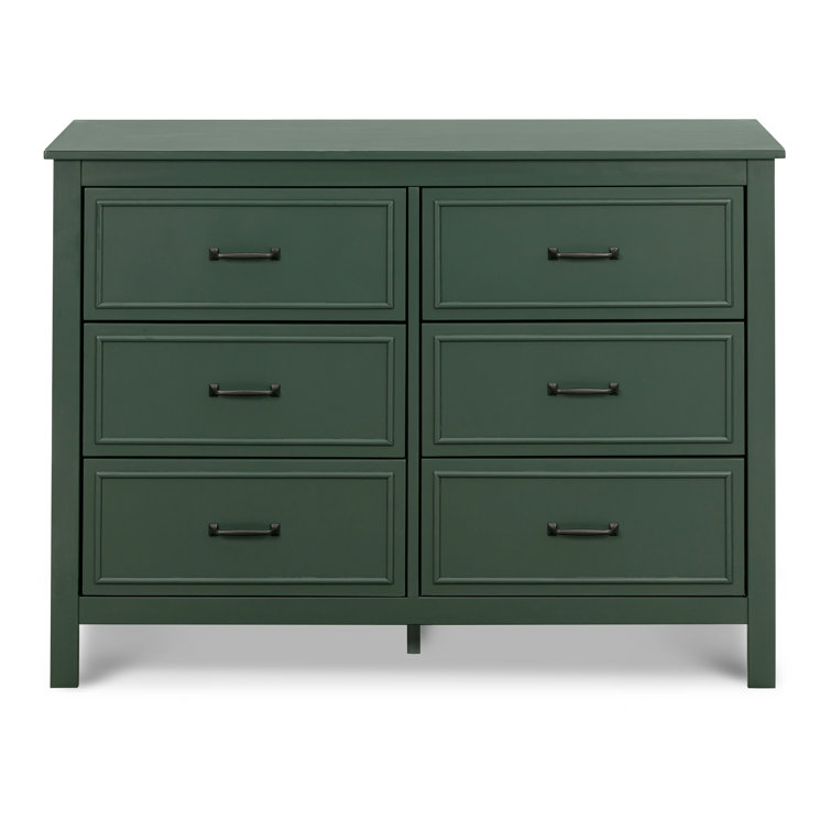 Forest Green Double Nursery Dresser with Six Drawers