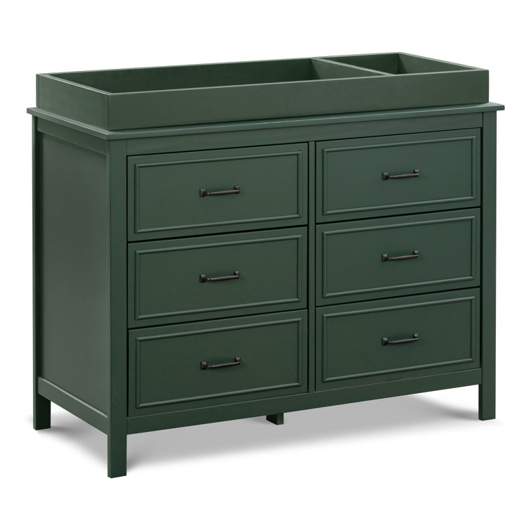 Forest Green Double Nursery Dresser with Six Drawers