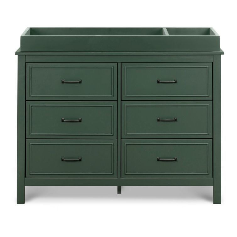 Forest Green Double Nursery Dresser with Six Drawers