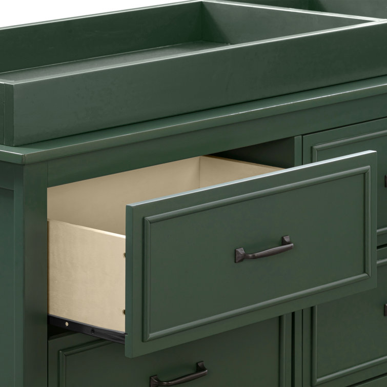 Forest Green Double Nursery Dresser with Six Drawers