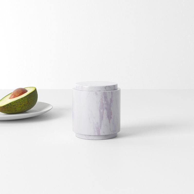 White Marble BPA-Free Contemporary Jar