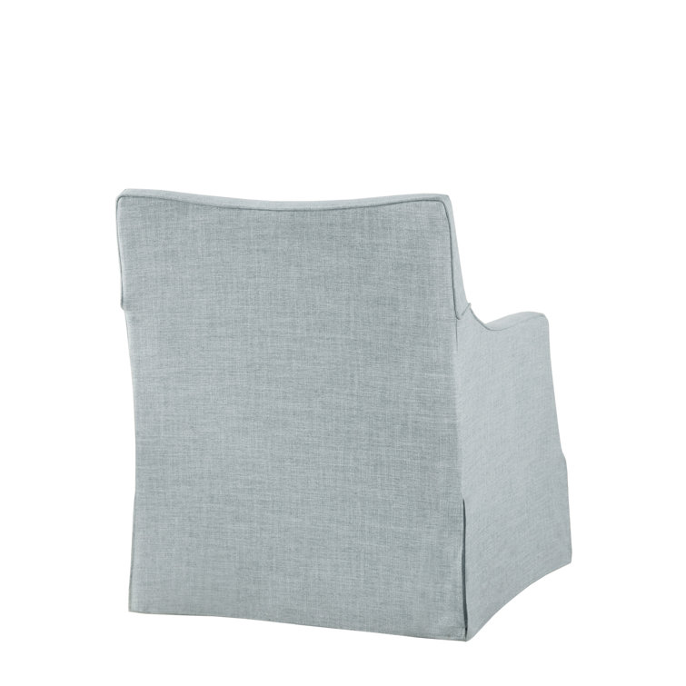 Bedford Farmhouse Light Blue Swivel Accent Chair with Lumbar Support