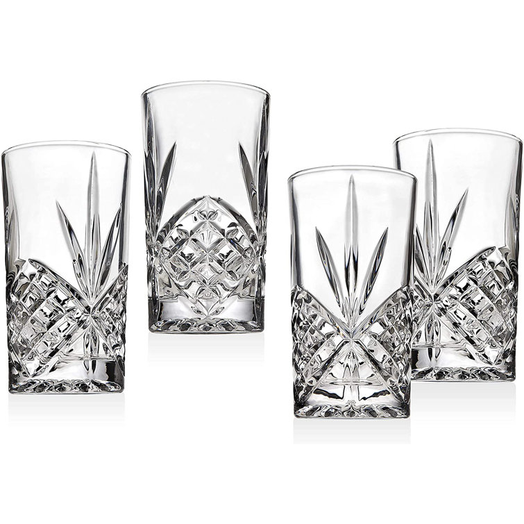 Dublin Crystal Cut Clear Highball Glass Set of Four