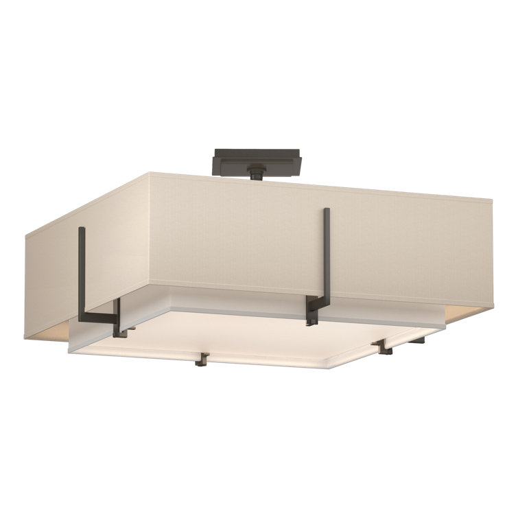 Exos Dark Smoke 4-Light Semi-Flush with Dual-Tone Glass Shades