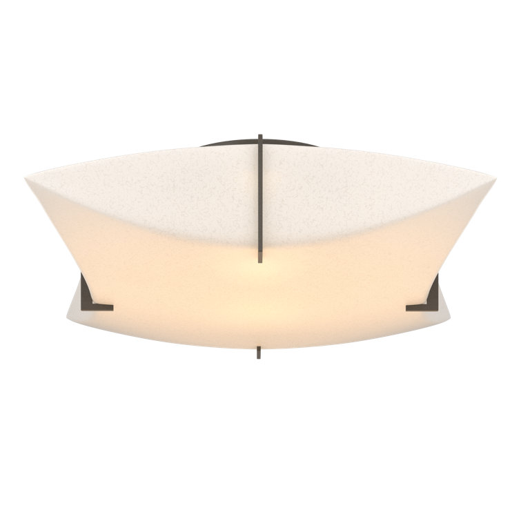 Elegant Bento Dark Smoke 2-Light LED Semi-Flush Mount with Spun Frost Shade