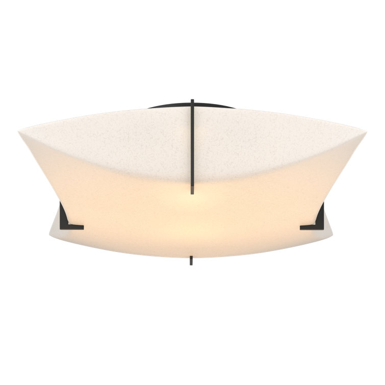 Bento 17" Black Nickel 2-Light Indoor Damp Flush Mount with Spun Frost Shade