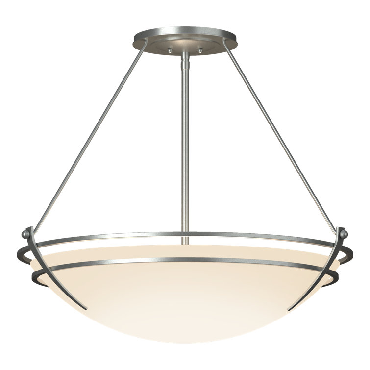 Presidio Black and Opal Glass 3-Light Semi Flush Mount