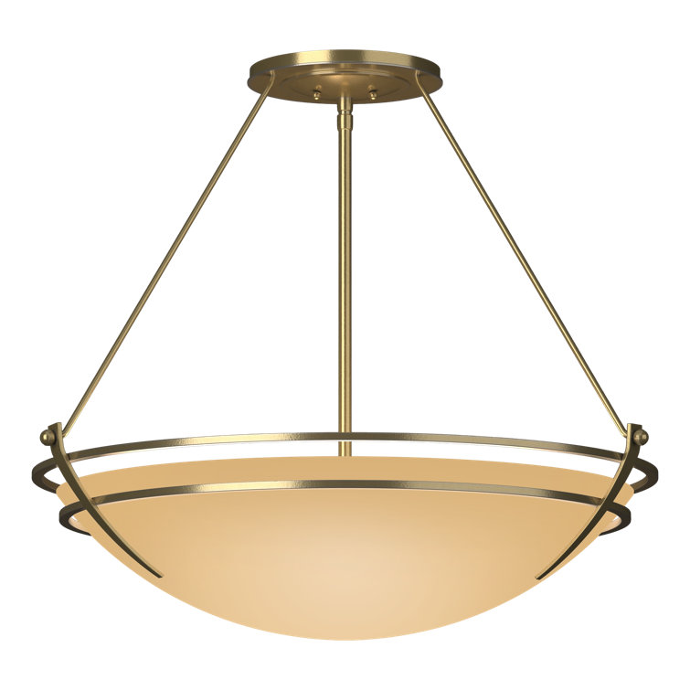 Presidio Black and Opal Glass 3-Light Semi Flush Mount