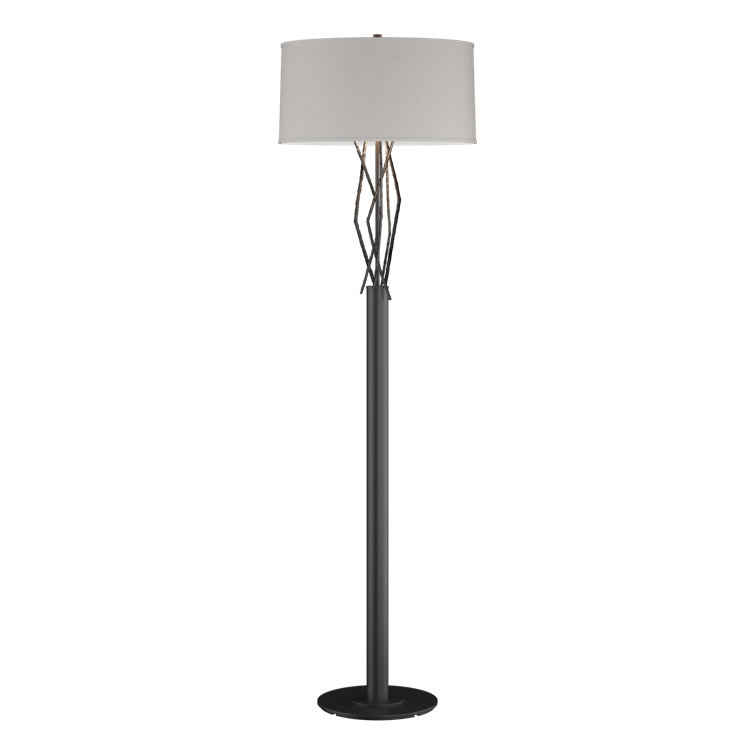 Brindille 60" Black and Flax Steel Floor Lamp