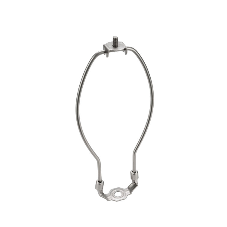 8-inch Satin Nickel Detachable Lamp Harp with Saddle