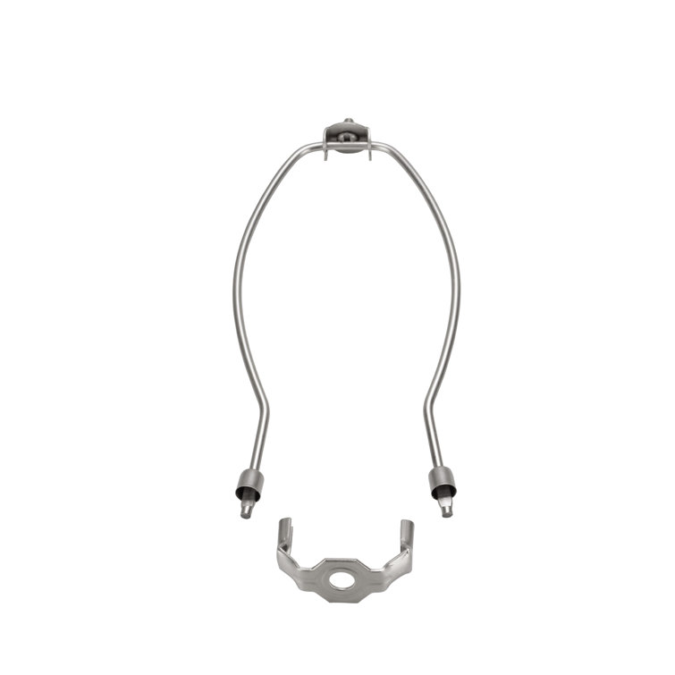 8-inch Satin Nickel Detachable Lamp Harp with Saddle