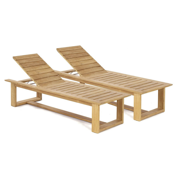 Westminster Teak Brown Solid Wood Outdoor Chaise Lounge Set