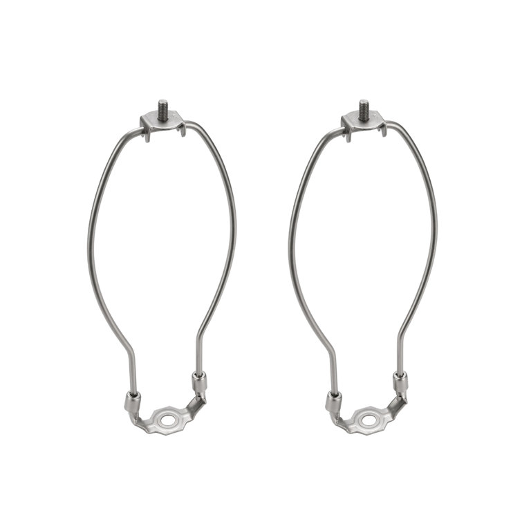 Satin Nickel 8.5" Lamp Harp with Saddle, 2 Pack