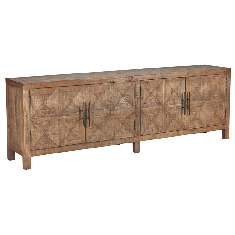 103.5'' Beige Pine Transitional Sideboard with Iron Hardware