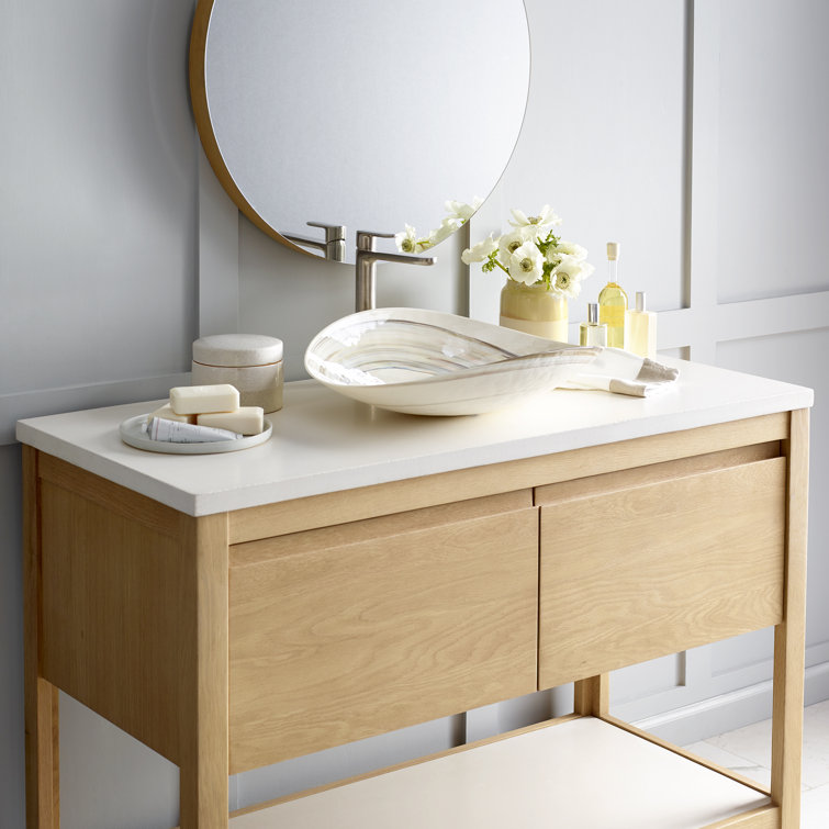 Solace 48" Sunrise Oak Single Bathroom Vanity with Pearl Shelf