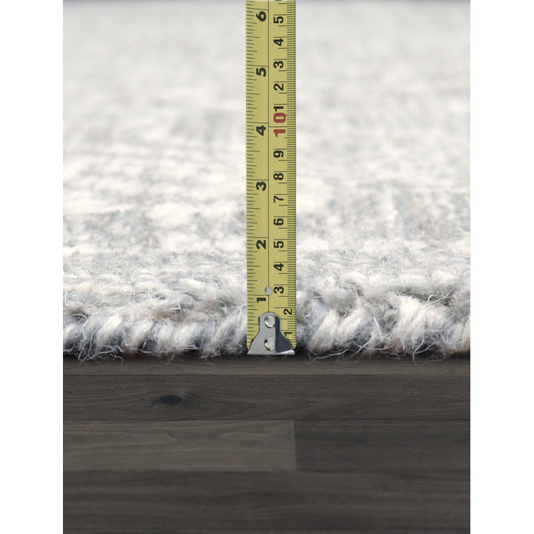 Ivory Abstract Handmade Wool and Viscose Rug