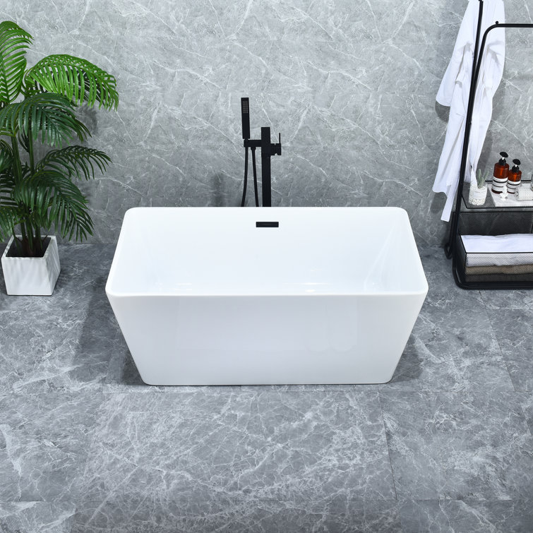 51.2'' White Acrylic Freestanding Soaking Bathtub