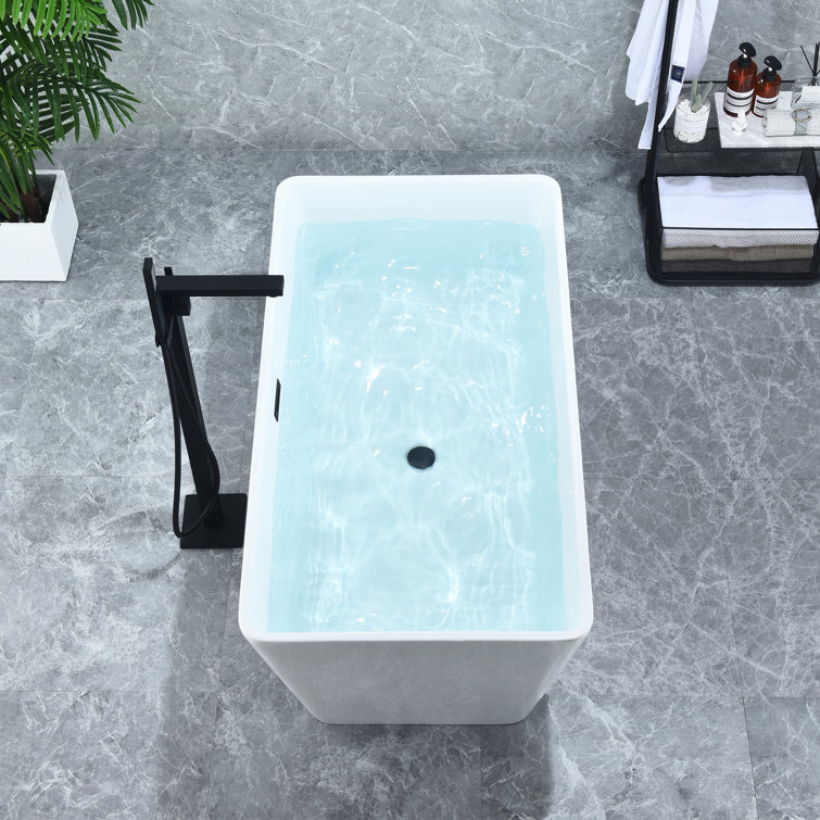 51.2'' White Acrylic Freestanding Soaking Bathtub
