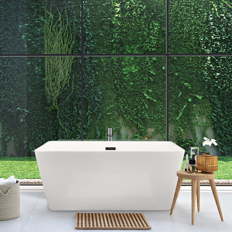 51.2'' White Acrylic Freestanding Soaking Bathtub