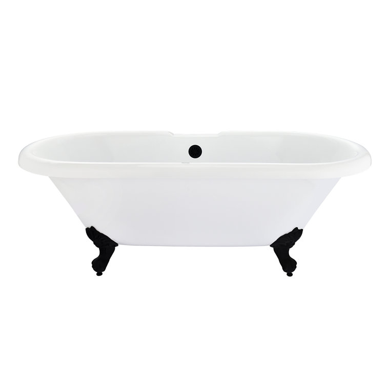 Elegant White Acrylic Clawfoot Freestanding Bathtub