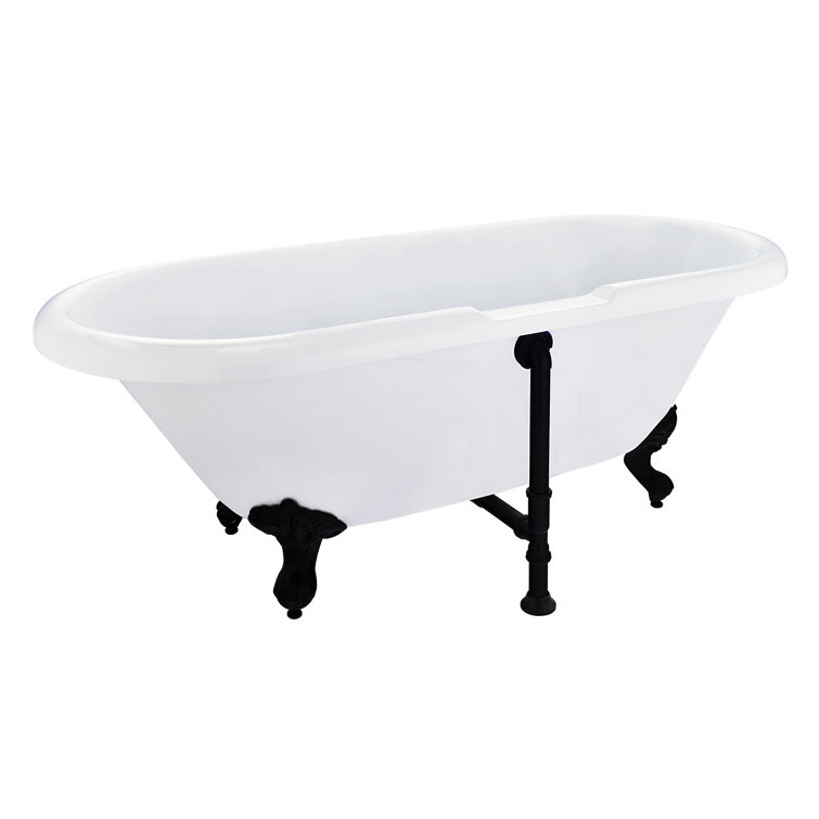 Elegant White Acrylic Clawfoot Freestanding Bathtub