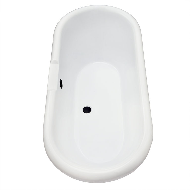 Elegant White Acrylic Clawfoot Freestanding Bathtub