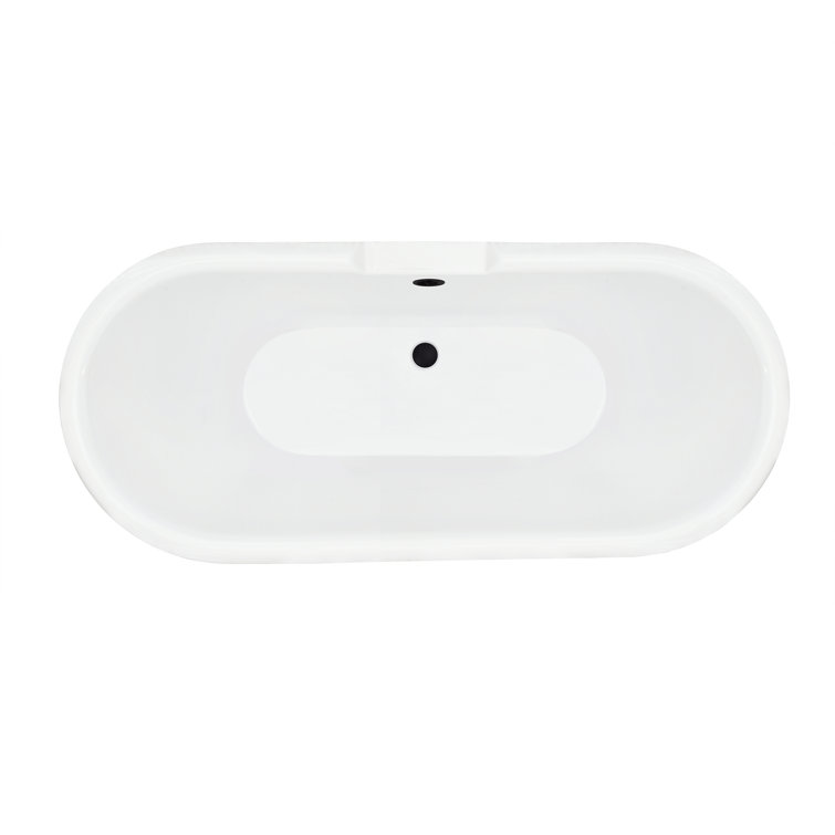 Elegant White Acrylic Clawfoot Freestanding Bathtub
