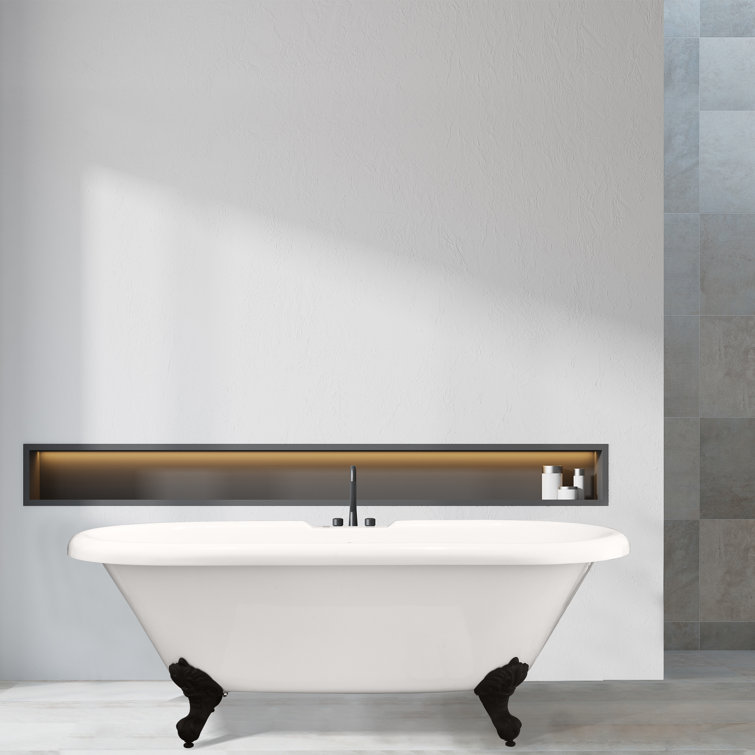 Elegant White Acrylic Clawfoot Freestanding Bathtub