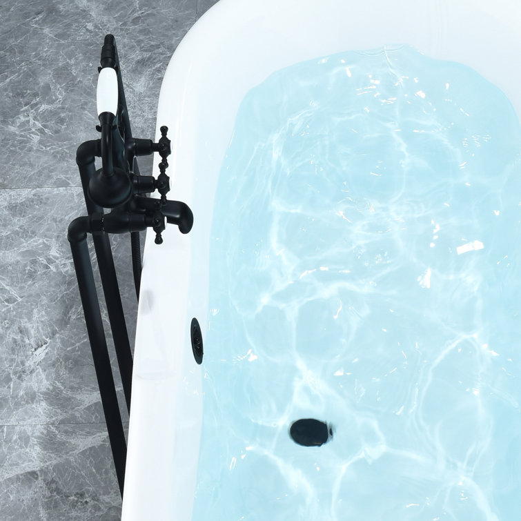 Elegant White Acrylic Clawfoot Freestanding Bathtub