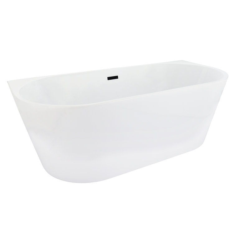 Satchi 67'' White Freestanding Acrylic Soaking Bathtub